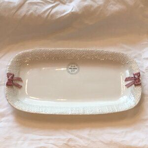 Faiancas Ramos Hand Painted Ceramic Centerpiece Tray With Bow